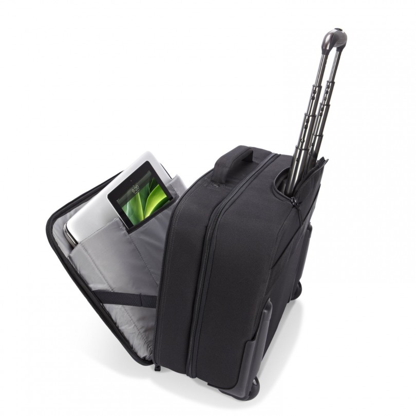Mallette 3 Compartiments GABOL Pour Ordinateur 15,6" – Noire, Unisexe, Transportable Sur Trolley