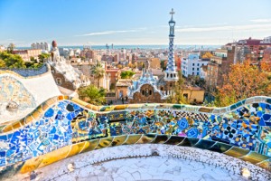 Park Guell in Barcelona, Spain.