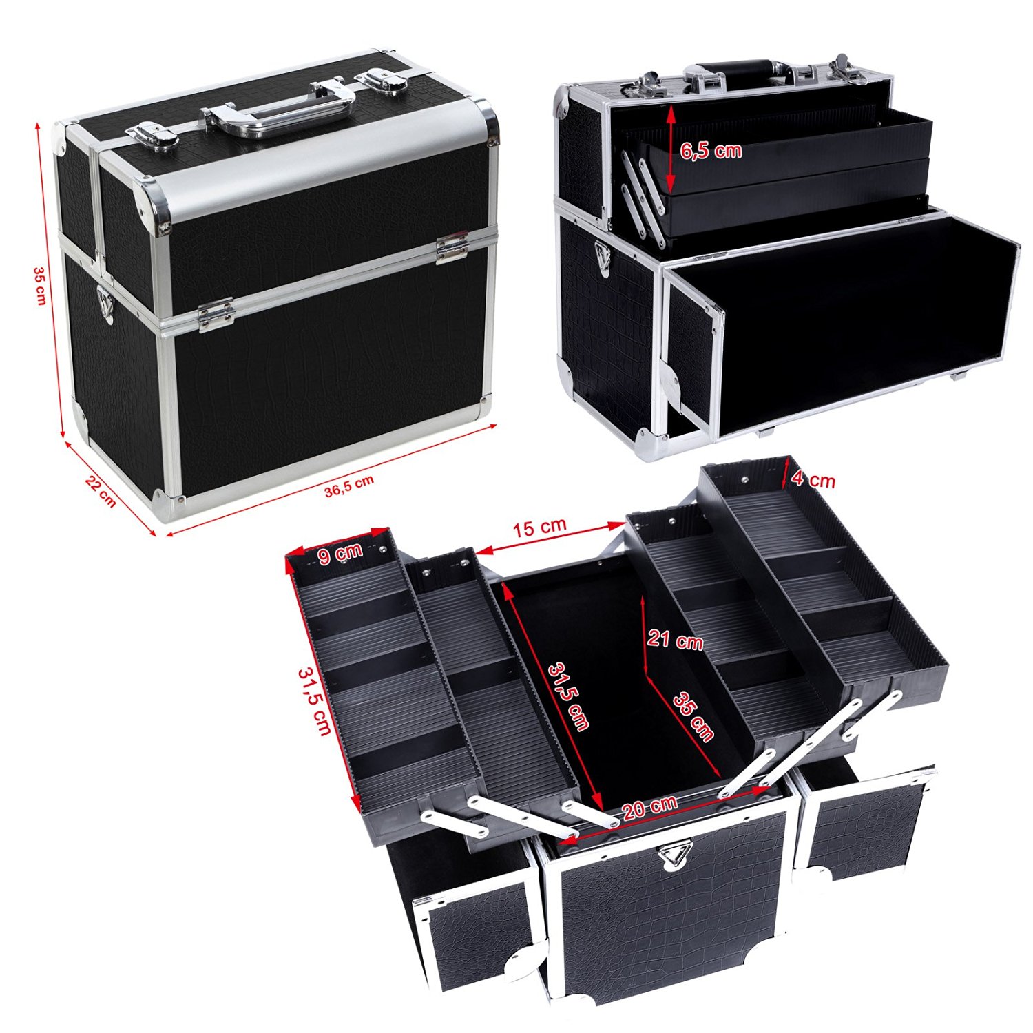 Mallette Beauté/trolley BALI Pour Maquillage Et Cosmétiques - Tissu Avec Sangles, Neuve Avec étiquettes
