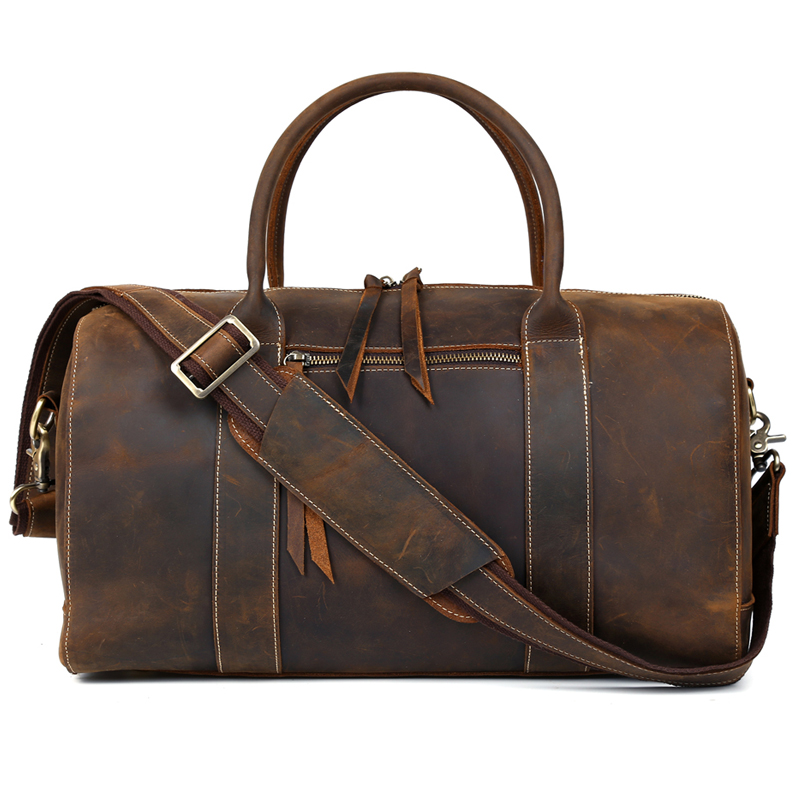 Sac De Voyage Vintage En Cuir - Valise Cabine Rétro - Bon état