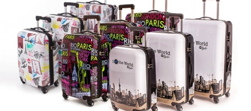 Set de 3 valises de voyage polycarbonat à coque rigide bagages trolley 